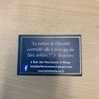 La Tabletterie - A must find ! - Chocolatiers & Shops Near Me - Nimes, 68 La Tabletterie - A must find ! - Chocolatiers & Shops Near Me - Nimes, 68