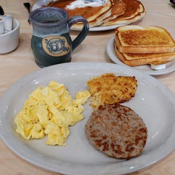 The Toasted Yolk Cafe - Eggs, sausage, hash browns and sourdough toast. - Breakfast & Brunch Near Me - Spring, Texas The Toasted Yolk Cafe - Eggs, sausage, hash browns and sourdough toast. - Breakfast & Brunch Near Me - Spring, Texas
