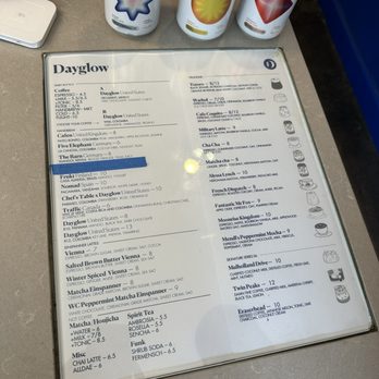 Dayglow - Menu as of February 2026 - Coffee & Tea Near Me - West Hollywood, California