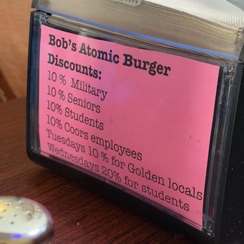 Bob's Atomic Burgers - Discounts - Burgers Near Me - Golden, Colorado