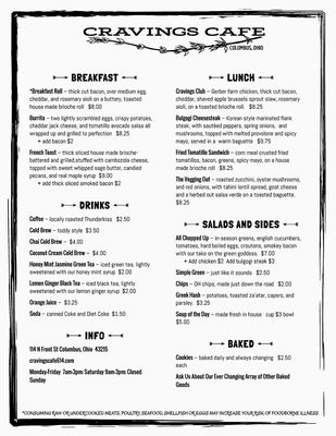 Menu photo 4 Cravings Cafe Columbus, OH