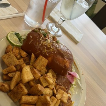 Coyote Cafe - My chimichanga and Mexican Potatoes. - Mexican Near Me - Hamburg, New York