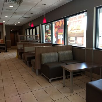 Burger King - Interesting booth arrangement includes a coffee table size table. Could it possibly be for coffee? - Burgers Near Me - Harmony, Pennsylvania