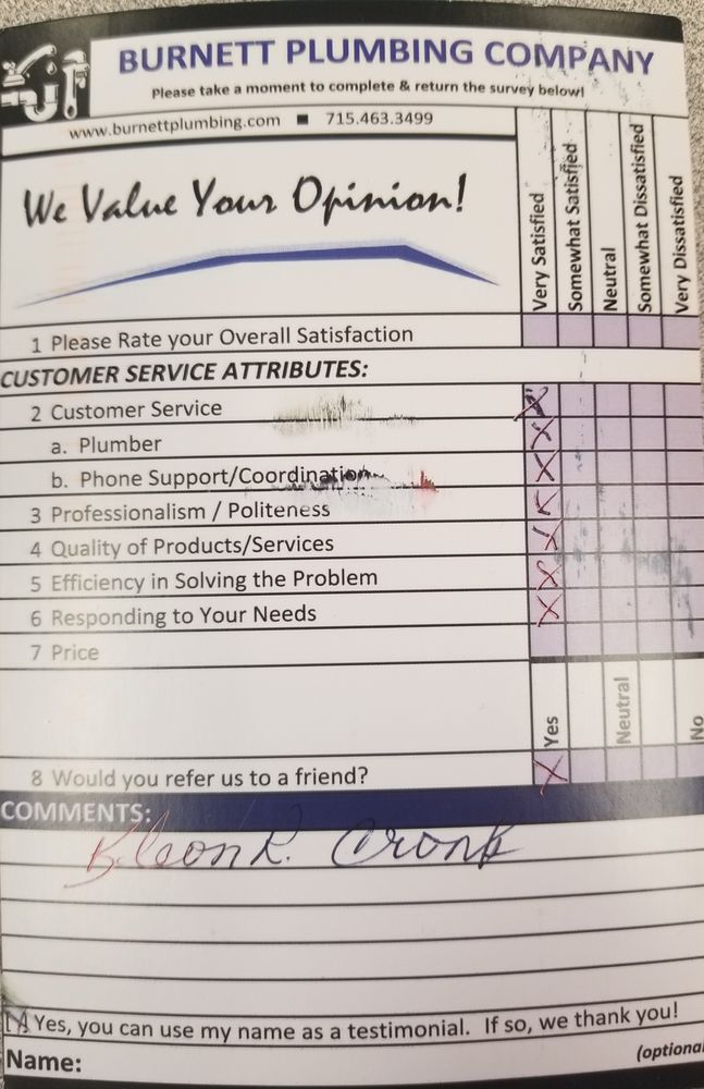 Slide of Burnett Plumbing Company