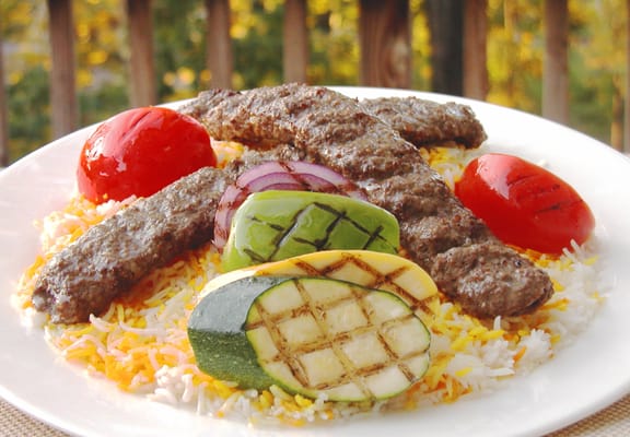 Photo of Sorrento Grill - Herndon, VA, US. Grilled Ground Beef Kabob (Kubideh)