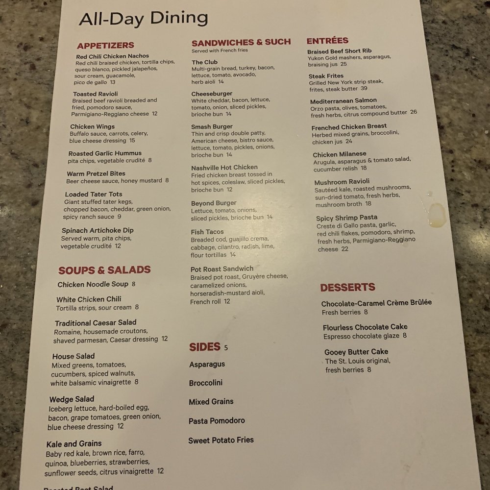The Restaurant - Full dining menu as of 12.15.22 - New American Near Me - Saint Louis, Missouri The Restaurant - Full dining menu as of 12.15.22 - New American Near Me - Saint Louis, Missouri