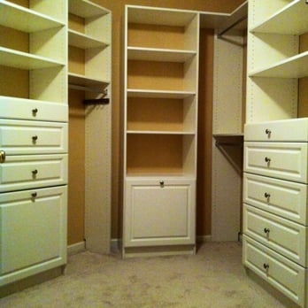 Walk In Closet In White Two Tilt Out Hampers Drawers Adjustable