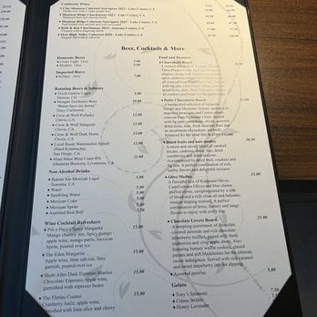 Eden - Menu - Wine Bars Near Me - Fresno, California