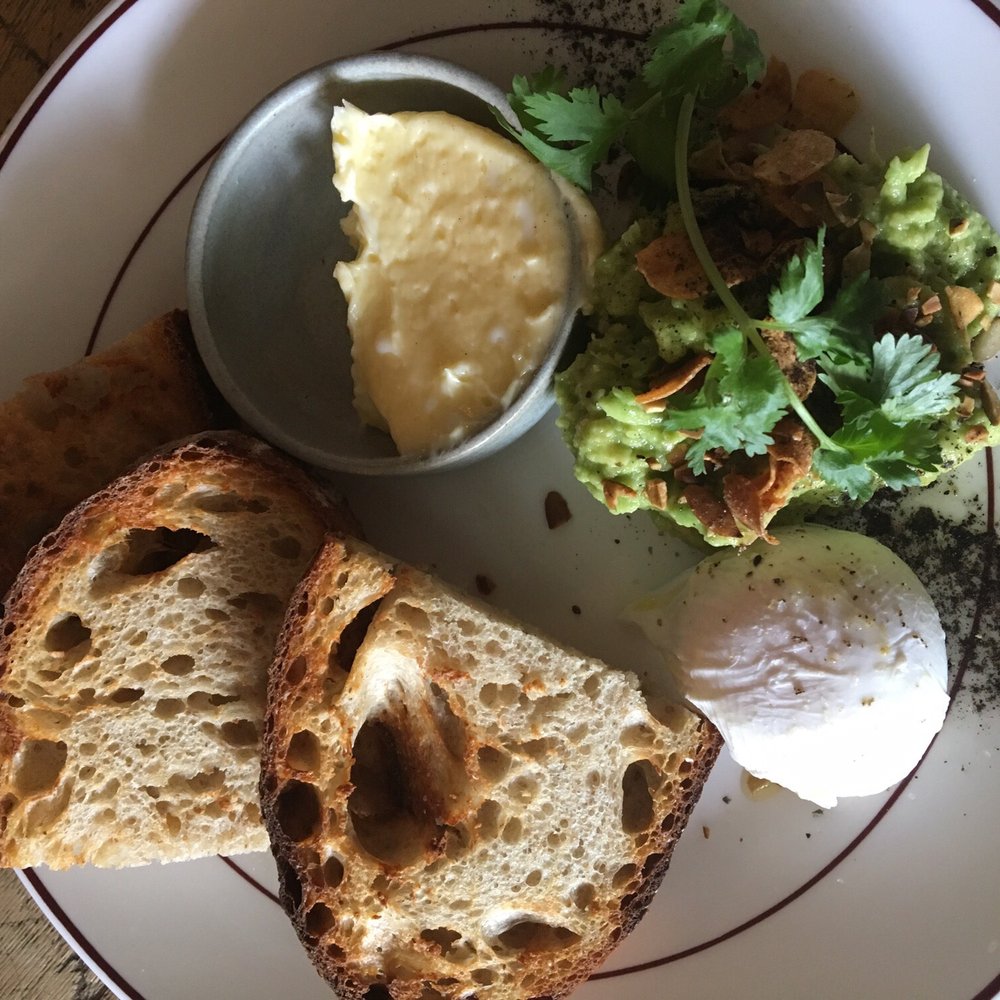 The Dairy - Side of sourdough, poached egg and smashed avocado - Bars Near Me - London, XGL
