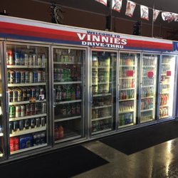 Lots of cold drinks at Vinnies Drive-Thru