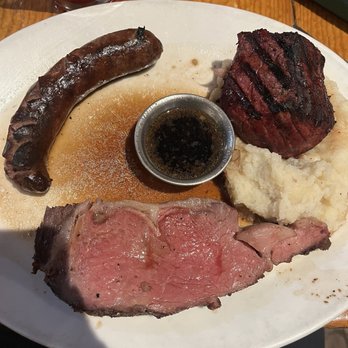 Gun Barrel Steak and Game House - Mixed Game Grill with Garlic Mash Potatoes - Steakhouses Near Me - Jackson, Wyoming Gun Barrel Steak and Game House - Mixed Game Grill with Garlic Mash Potatoes - Steakhouses Near Me - Jackson, Wyoming
