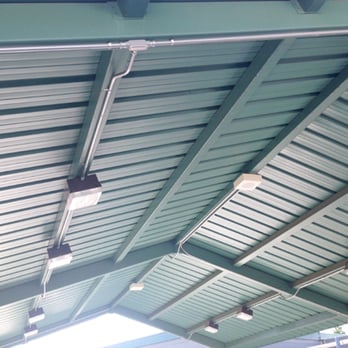 Placed New Electrical Conduit And Outdoor Lighting On Ceiling Of