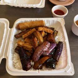 Long Life Vegi House - Eggplant With Spicy Garlic Sauce