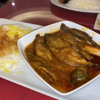 Javan Restaurant - Stewed Lamb Shank with eggplant - Persian/Iranian Near Me - Los Angeles, California Javan Restaurant - Stewed Lamb Shank with eggplant - Persian/Iranian Near Me - Los Angeles, California