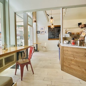 Beanstalk Cafe - Communal table in front area can seat ~6-8pple, assuming no one borrows the chairs (one side is bench style seating) - Coffee & Tea Near Me - San Francisco, California Beanstalk Cafe - Communal table in front area can seat ~6-8pple, assuming no one borrows the chairs (one side is bench style seating) - Coffee & Tea Near Me - San Francisco, California