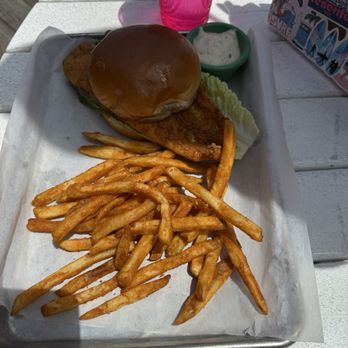 Koko's on the Pier - Crispy Flounder Sandwich - American Near Me - Folly Beach, South Carolina Koko's on the Pier - Crispy Flounder Sandwich - American Near Me - Folly Beach, South Carolina