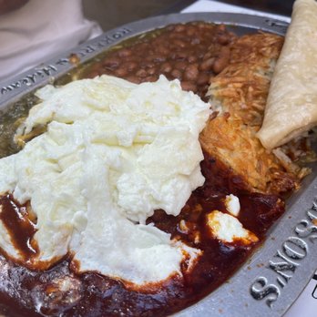 Richardson's - Carne Asad Enchiladas & Eggs... Christmas style - New Mexican Cuisine Near Me - Phoenix, Arizona