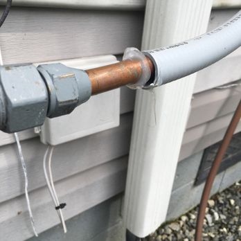 Eanes Heating & Air Conditioning - Line should not be exposed. Wrong installation. - Heating & Air Conditioning/HVAC Near Me - High Point, North Carolina Eanes Heating & Air Conditioning - Line should not be exposed. Wrong installation. - Heating & Air Conditioning/HVAC Near Me - High Point, North Carolina