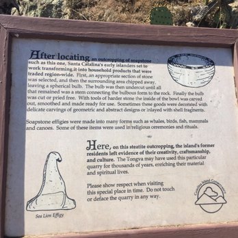 Catalina Backcountry - Soap stone quarry info - Hiking Near Me