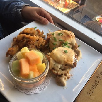 The Attic - Chicken fried steak Benedict - AVOID!!! Steak is inedible and will take forever to chew. - Breakfast & Brunch Near Me - Long Beach, California