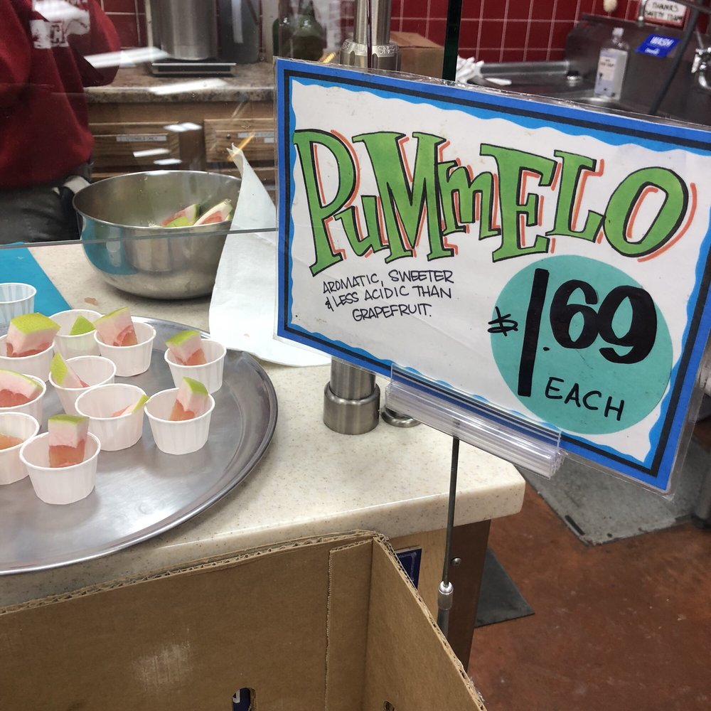Trader Joe's - Pummelo! ...like a grapefruit, only green and less acidic - Grocery Near Me - Indianapolis, Indiana Trader Joe's - Pummelo! ...like a grapefruit, only green and less acidic - Grocery Near Me - Indianapolis, Indiana