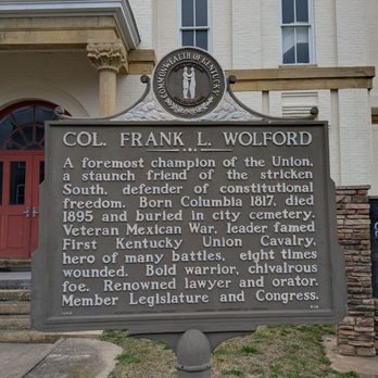 Col Frank L Wolford - Col. Frank L. Wolford Historical Marker, Columbia - Landmarks & Historical Buildings Near Me - Columbia, Kentucky Col Frank L Wolford - Col. Frank L. Wolford Historical Marker, Columbia - Landmarks & Historical Buildings Near Me - Columbia, Kentucky