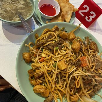Gobi Mongolian Bbq - Fried wrappers, egg drop soup, noodle dish - Mongolian Near Me - Santa Cruz, California