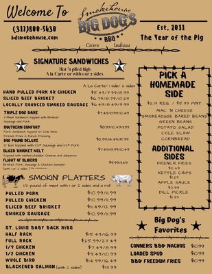 Menu photo 5 Big Dog's Smokehouse BBQ Cicero, IN Menu photo 5 Big Dog's Smokehouse BBQ Cicero, IN