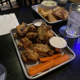 Lemon pepper king wings and spinach and artichoke dip Lemon pepper king wings and spinach and artichoke dip