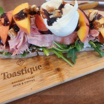 Toastique - Peach & Prosciutto Toast - Juice Bars & Smoothies Near Me - Charlotte, North Carolina Toastique - Peach & Prosciutto Toast - Juice Bars & Smoothies Near Me - Charlotte, North Carolina