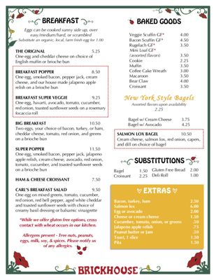 Menu photo 5 Brickhouse Coffee Willits, CA