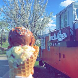 Indulge Ice Cream  - Chocolate brownie and raspberry