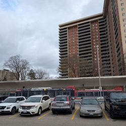 Victoria Park Subway Station - Buses next to the Green P parking lot