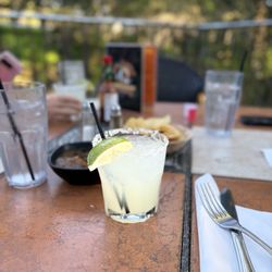 Rose Canyon Cantina & Grill - Outdoor patio area. Wednesday at 4:30 hour. House margarita. Perfect weather!