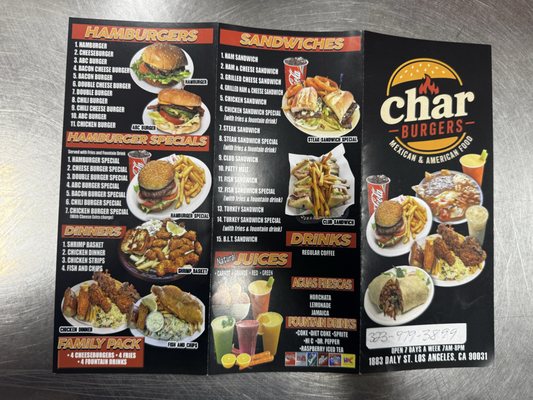 Menu photo 1 Char Burgers Los Angeles, CA Menu photo 1 Char Burgers Los Angeles, CA