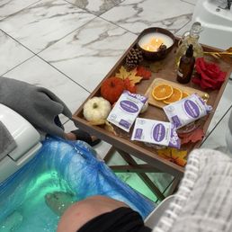 Deluxe pedicure (lavender scent chosen) Deluxe pedicure (lavender scent chosen)