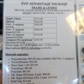 Evergreen Valley Optometry - Frame & lens package details. Great if you're on budget. - Optometrists Near Me - San Jose, California