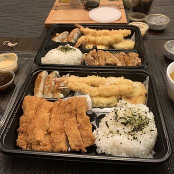 Sakura - Chicken katsu/tempura combo and Teri chicken/tempura combo. Combo comes with fresh green salad, miso soup, rice and gyoza. - Sushi Bars Near Me - Mililani, Hawaii Sakura - Chicken katsu/tempura combo and Teri chicken/tempura combo. Combo comes with fresh green salad, miso soup, rice and gyoza. - Sushi Bars Near Me - Mililani, Hawaii