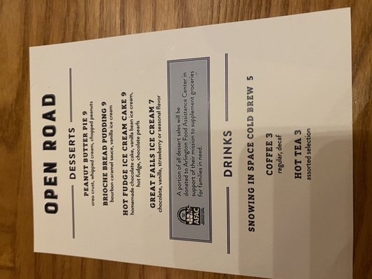 Menu photo 6 Open Road - Rosslyn Arlington, VA