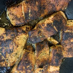 South Padre Streetfood - Seared blackened salmon