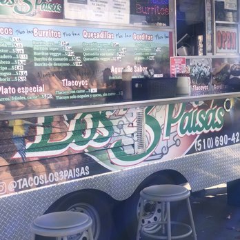 Tacos Los 3 Paisas - Menu listed on side of food trailer - Food Trucks Near Me - Fremont, California Tacos Los 3 Paisas - Menu listed on side of food trailer - Food Trucks Near Me - Fremont, California