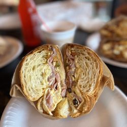 California Bakery & Cafe - Ham & Egg Sandwich, choice of bread (croissant pictured here)