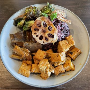 Namu Kitchen - Tofu and Eggplant over Rice - Breakfast & Brunch Near Me - West Covina, California Namu Kitchen - Tofu and Eggplant over Rice - Breakfast & Brunch Near Me - West Covina, California