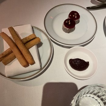 Le Coucou - Starters: Beets (the round objects) - French Near Me - New York, New York Le Coucou - Starters: Beets (the round objects) - French Near Me - New York, New York