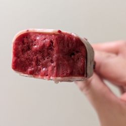 Nonna Lia - Cross-section of my raspberry and white chocolate gelato bar