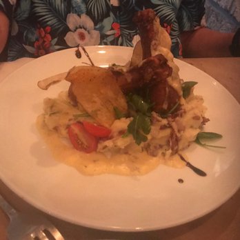 Boca - Fried Chicken Drums with Cheddar Mashed Potatoes and Smoked Gouda Cheese sauce. - New American Near Me - Sarasota, Florida