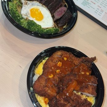 Hk Alley - Ribeye Steak over noodles, Slippery Egg Pork Chop over rice - Bubble Tea Near Me - Edison, New Jersey Hk Alley - Ribeye Steak over noodles, Slippery Egg Pork Chop over rice - Bubble Tea Near Me - Edison, New Jersey