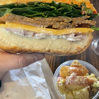 Joaquin Deli - Italian Sausage Sandwich on terela bread (picked potato salad for my side). - Delis Near Me - San Leandro, California