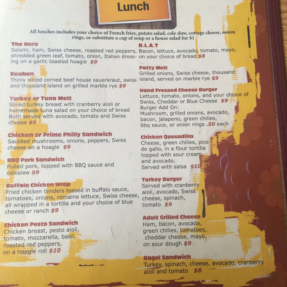 Miss Fitz 260 Cafe - Lunch menu 2015 - American Near Me - Payson, Arizona