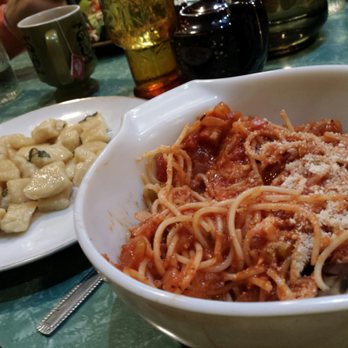 Wicked Willow Cafe - The pasta that the server described to us as twice baked and melty out of the oven. It was not. The gnocchi are dense noodle dumplings. - Soup Near Me - Stevens Point, Wisconsin